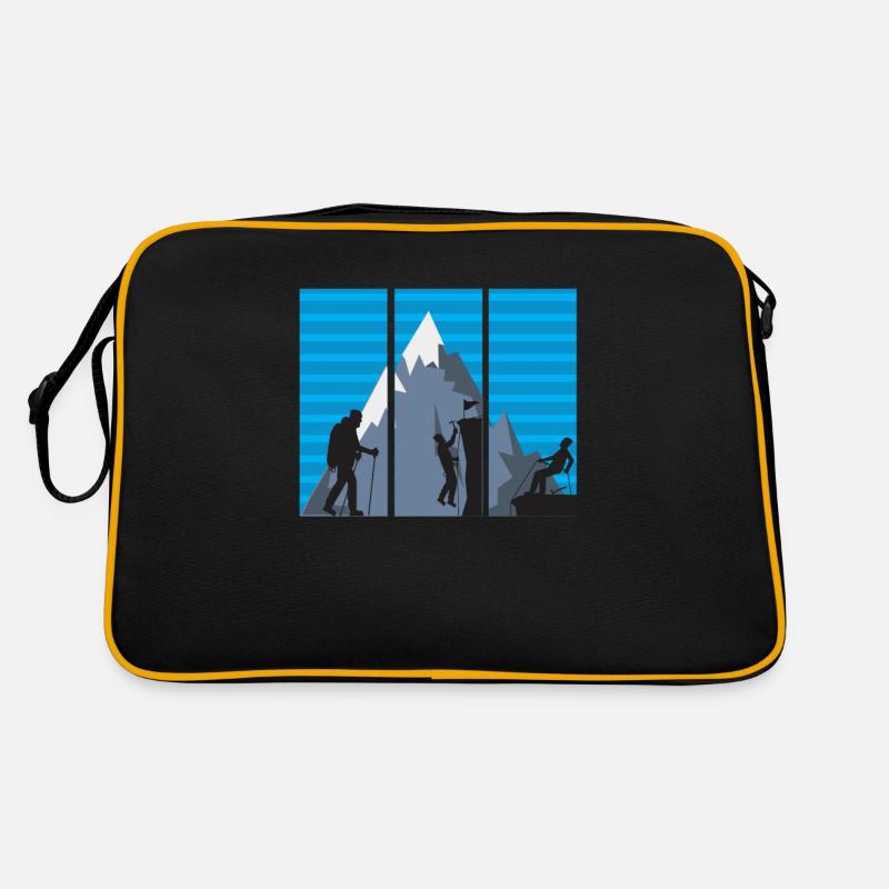 Bergsteiger - Retro Tasche - Schwarz/Gold