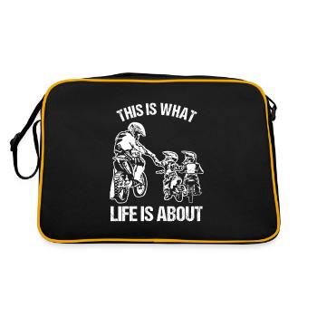 Dirt Biker Riders Moto Bikers Motocross FMX - Sac Retro - noir/or - Dos
