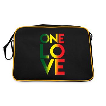 One Love Rasta Reggae Rastafari Music Lovers Gift - Retro Bag - black/gold - Back