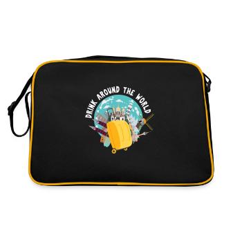 Reisende Reisen Abenteuerurlaub Reisen - Retro Tasche - Schwarz/Gold - Hinten
