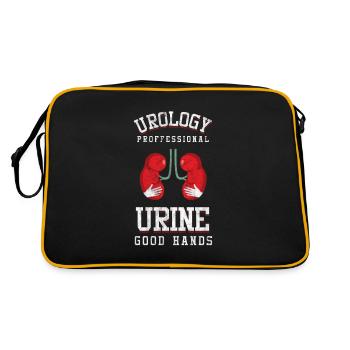 Urologist Urine Good Hands Urology Puns Urology - Retro Bag - black/gold - Back