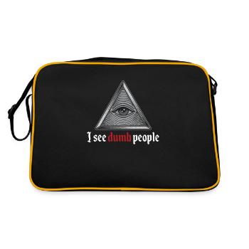 I See Dumb People Funny Sayings Illuminati Gift - Retro Bag - black/gold - Back