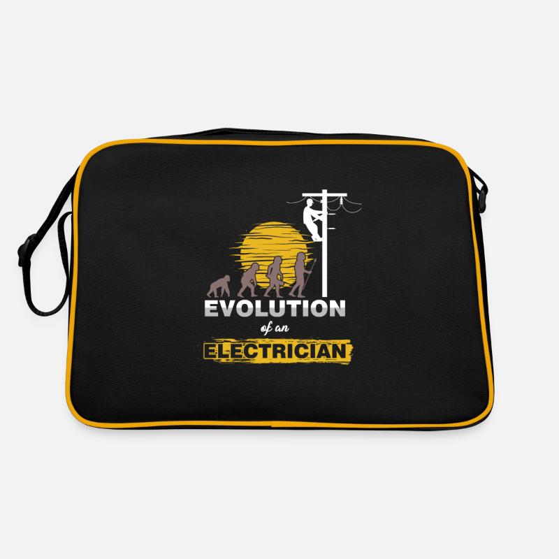 Electrical Electricity Tradesman Wiring Lineman - Retro Bag - black/gold