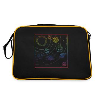 Colorful Universe Planets Galaxy Universe - Retro Bag - black/gold - Back