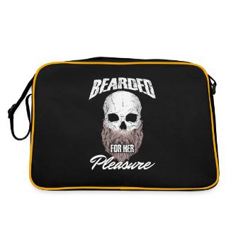 Bärtige Männer Bärte Schnurrbärte Geschenk bärtig für sie - Retro Tasche - Schwarz/Gold - Hinten