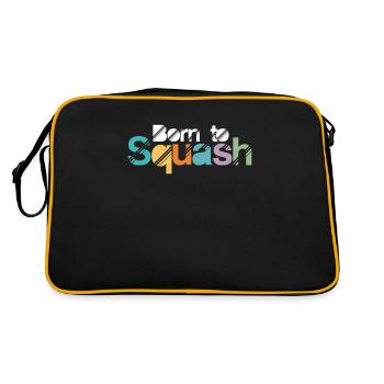 Geboren, Sport-Kürbis-Spieler-Geschenk zu quetschen - Retro Tasche - Schwarz/Gold - Hinten
