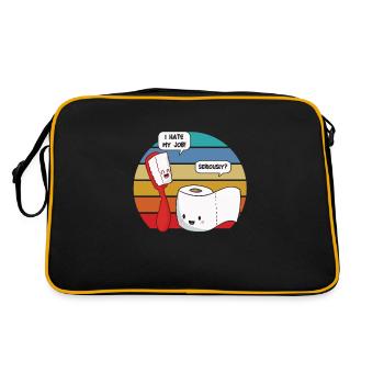 Funny Toiletries Toothbrush And Tissue Puns Gift - Retro Bag - black/gold - Back