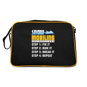 Snowmobiling Snowmobile Ski Racing Snowmachine - Retro Bag - black/gold - Back