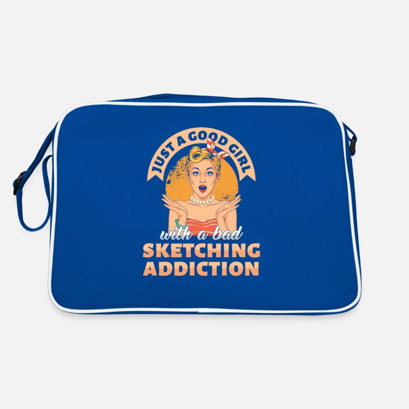 Gerade ein gutes Mädchen, das Sucht-Geschenk skizziert Retro Tasche