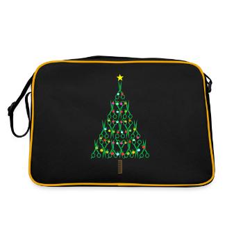Friseur Weihnachtsbaum Haircutter Stylist Geschenk - Retro Tasche - Schwarz/Gold - Hinten