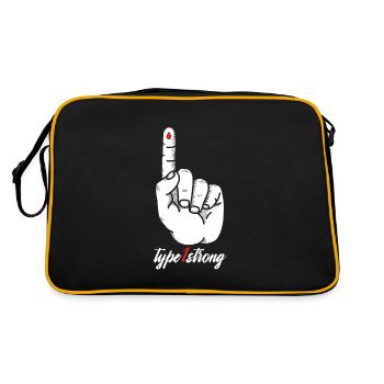 Typ 1 Starke Blutgruppe Finger Blut Geschenk - Retro Tasche - Schwarz/Gold - Hinten