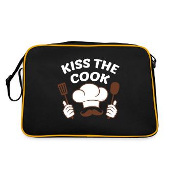 Kiss The Cook Cool Cooking Chef Gift - Sac Retro - noir/or - Dos
