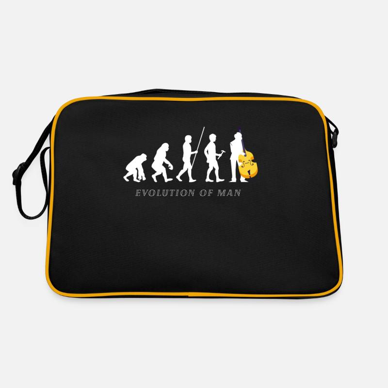 Évolution de l'homme cadeau d'amant d'instruments à cordes basses - Sac Retro - noir/or