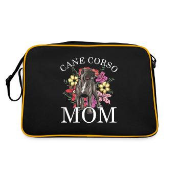 Hündchen-Tierliebhaber-Haustier-Hündchen-Geschenk-Stock - Retro Tasche - Schwarz/Gold - Hinten
