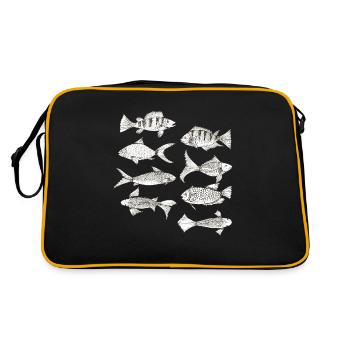 Fish Collection Vintage Fishes Gift Fishing Fish - Sac Retro - noir/or - Dos