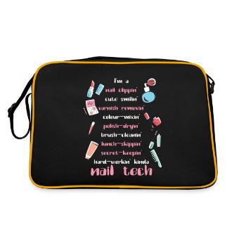 Nail Tech Esthéticienne Ongles Nail Tech Cadeau - Sac Retro - noir/or - Dos