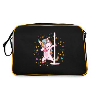 Pole Dancing Unicorn Cute Funny Pole Dance Gift - Retro Bag - black/gold - Back