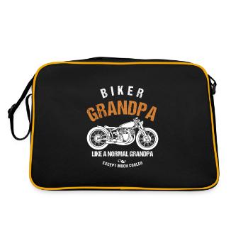 Opa Großvater Biker Opa Wie Ein Normaler - Retro Tasche - Schwarz/Gold - Hinten