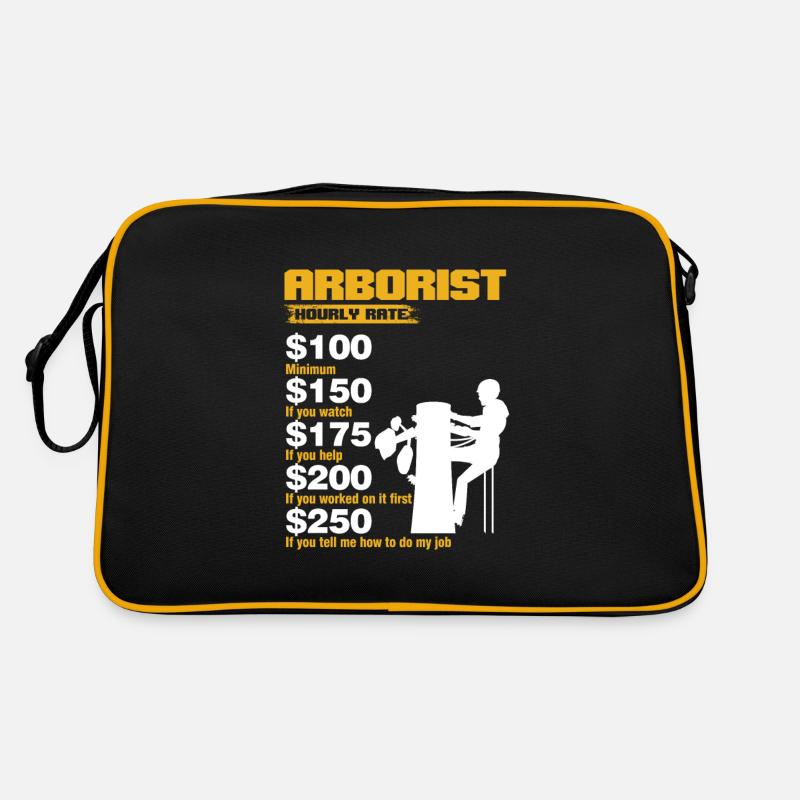 Baum-kletternder Baumpfleger-Naturliebhaber-Geschenk-Baumpfleger - Retro Tasche - Schwarz/Gold