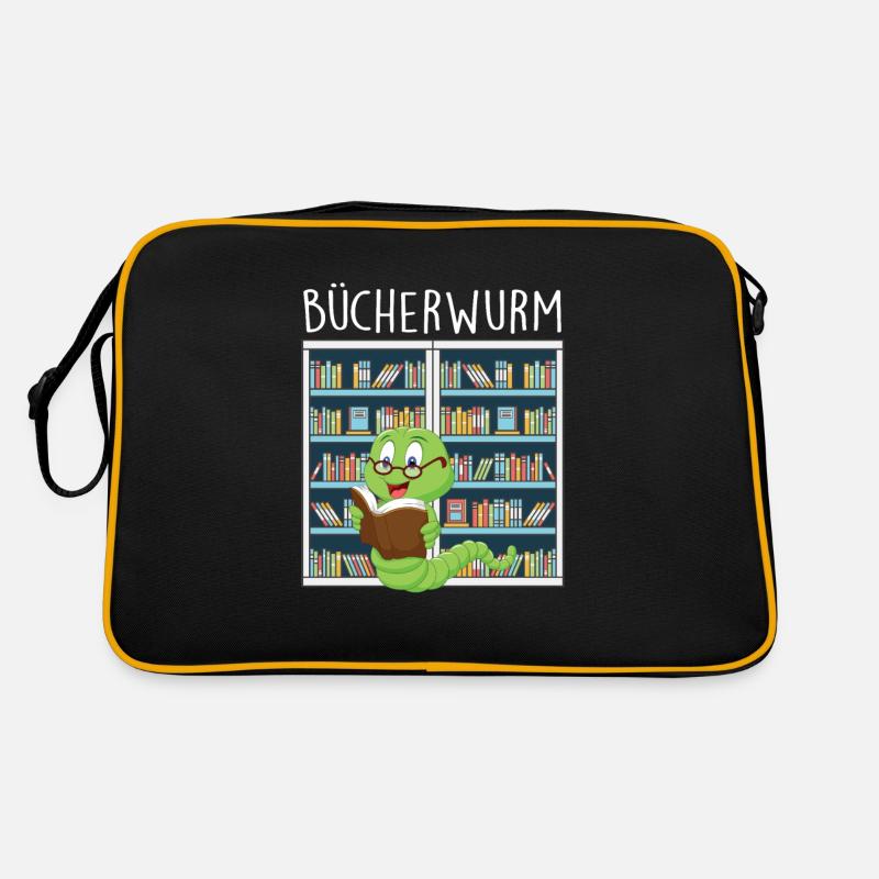 Bucherwurm in the Library Retro Bag