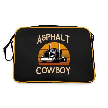 Conducteur de camion routier routier rétro asphalte - Sac Retro - noir/or - Dos