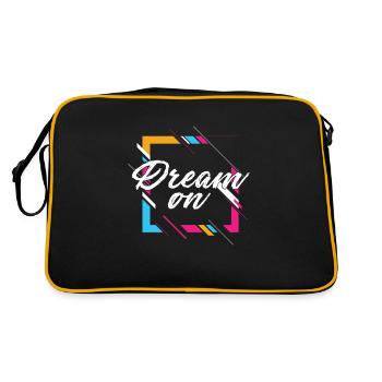 Dream On Motivational Quote Encouraging Gift - Retro Bag - black/gold - Back