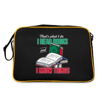 Bookish Book Lover Bibliophile I Read Books And I - Sac Retro - noir/or - Dos