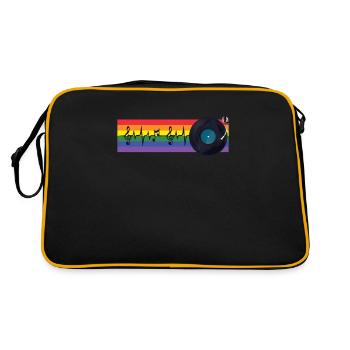 Rainbow LGBT Queer DJ Gay Bi Lesbian Homosexual - Retro Bag - black/gold - Back