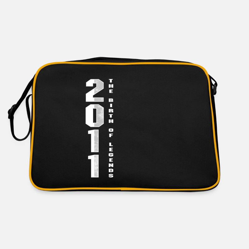 Die Geburt der Legenden 2011 9. Geburtstagsgeschenk - Retro Tasche - Schwarz/Gold
