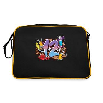 Hiphop Tänzer Graffiti Künstler Typografie 12 .. - Retro Tasche - Schwarz/Gold - Hinten