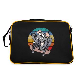 Rat rétro signe du zodiaque vintage année du cadeau Rat - Sac Retro - noir/or - Dos