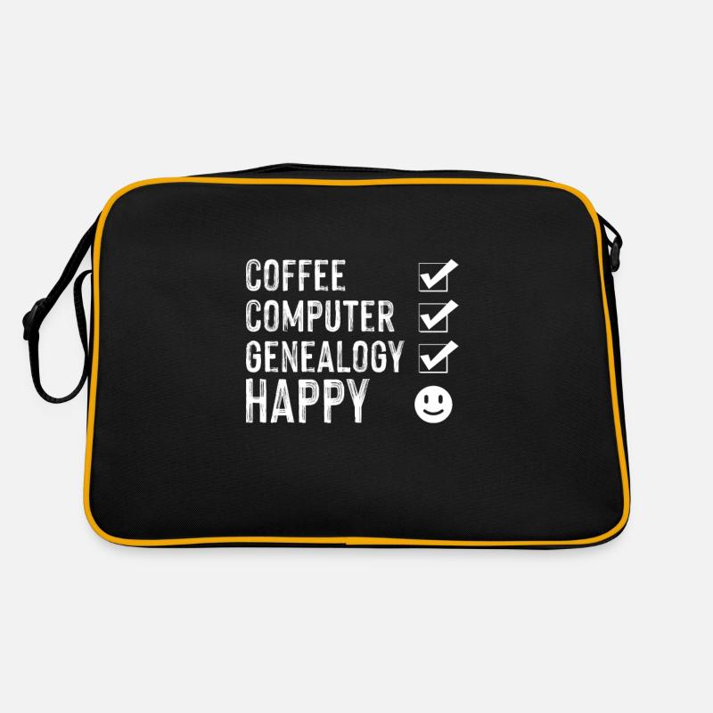 Kaffee Computer Genealogie Glücklicher Genealoge Retro Tasche