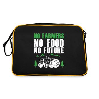 Pas d'agriculteurs, pas de nourriture, pas de futur tracteur agricole - Sac Retro - noir/or - Dos