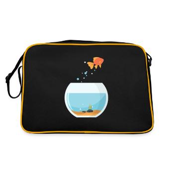 Aquarium aquariophile poisson cadeau marin - Sac Retro - noir/or - Dos