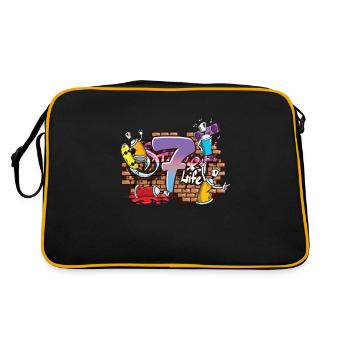 Hiphop Tänzer Graffiti Künstler Typografie 7 .. - Retro Tasche - Schwarz/Gold - Hinten
