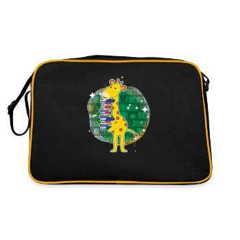 Girafe tenant des livres J'aime des livres - Sac Retro - noir/or - Dos