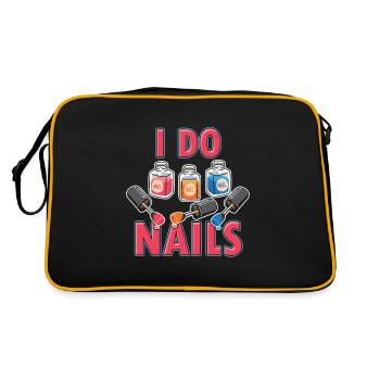 Manucure Manucure Nail Art Cosmétique Esthéticienne - Sac Retro - noir/or - Dos