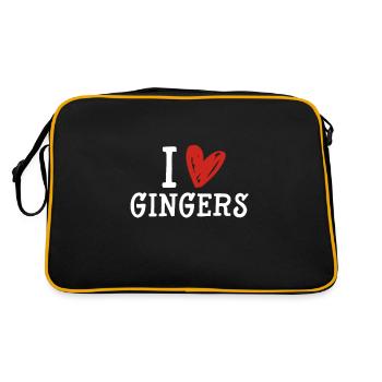 I Love Gigners Red Hair Redhead Redheads Gift - Retro Bag - black/gold - Back