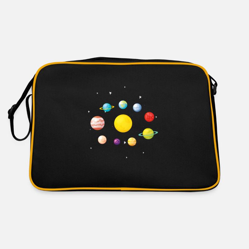 planètes J'aime ma planète Space Galaxy - Sac Retro - noir/or