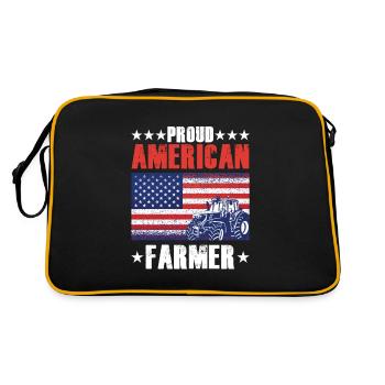 Fier fermier américain USA Flag Tractor Farm - Sac Retro - noir/or - Dos