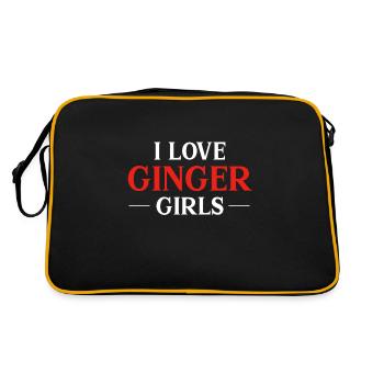 I Love Ginger Girls Redhead Red Hair Redheads Gift - Retro Bag - black/gold - Back