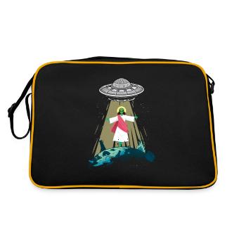 Jesus Alien Abduction UFO Believer Aliens Gift - Retro Bag - black/gold - Back