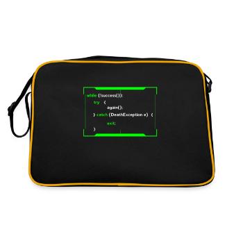 HTML Java Coding Coder Programmer Developer Gift - Retro Bag - black/gold - Back