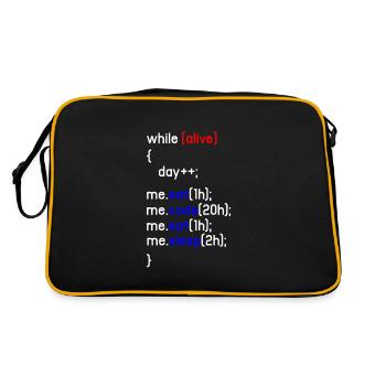 HTML Coding Coder Programmer Programming PC Gift - Retro Bag - black/gold - Back
