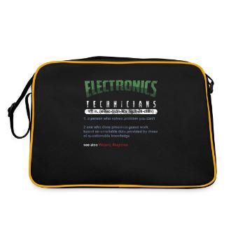 Electronics Technicians Technical Gift - Retro Bag - black/gold - Back