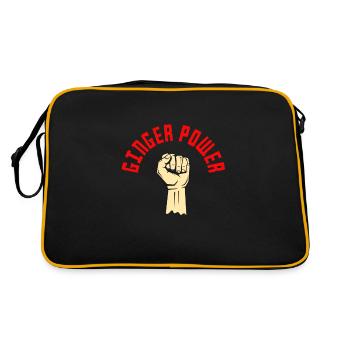 Ginger Power Red Hair Redhead Redheads Gift - Retro Bag - black/gold - Back