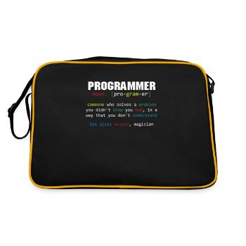 Programmer Definition Coder Programming Coding - Retro Bag - black/gold - Back