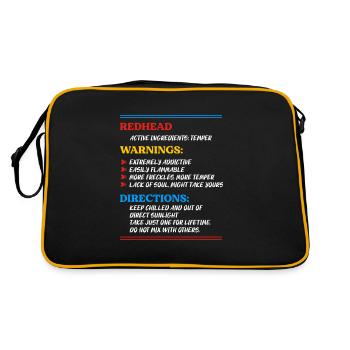 Rousse cheveux roux gingembre taches de rousseur rousse cadeau - Sac Retro - noir/or - Dos