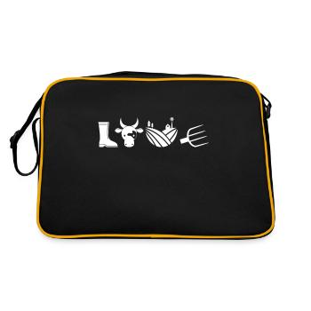 Amour Farming Farmer Farm Tractor Agriculture - Sac Retro - noir/or - Dos