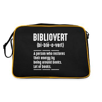 Bibliovert Bibliophile Bookish Book Lover - Sac Retro - noir/or - Dos